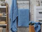 Badehandtuch Set Baumwolle blau 4-teilig AREORA