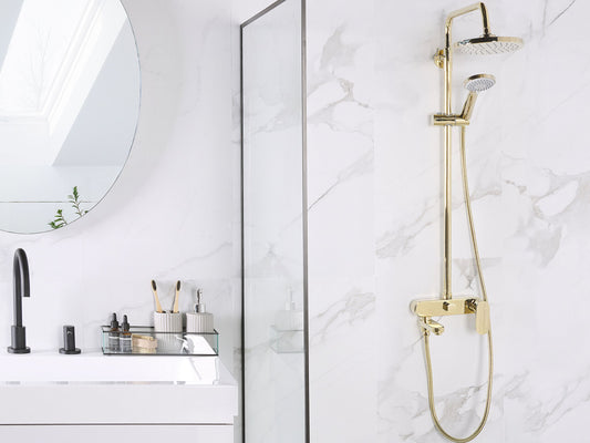 Duschset mit Mischbatterie und Regenbrause GURARA Gold