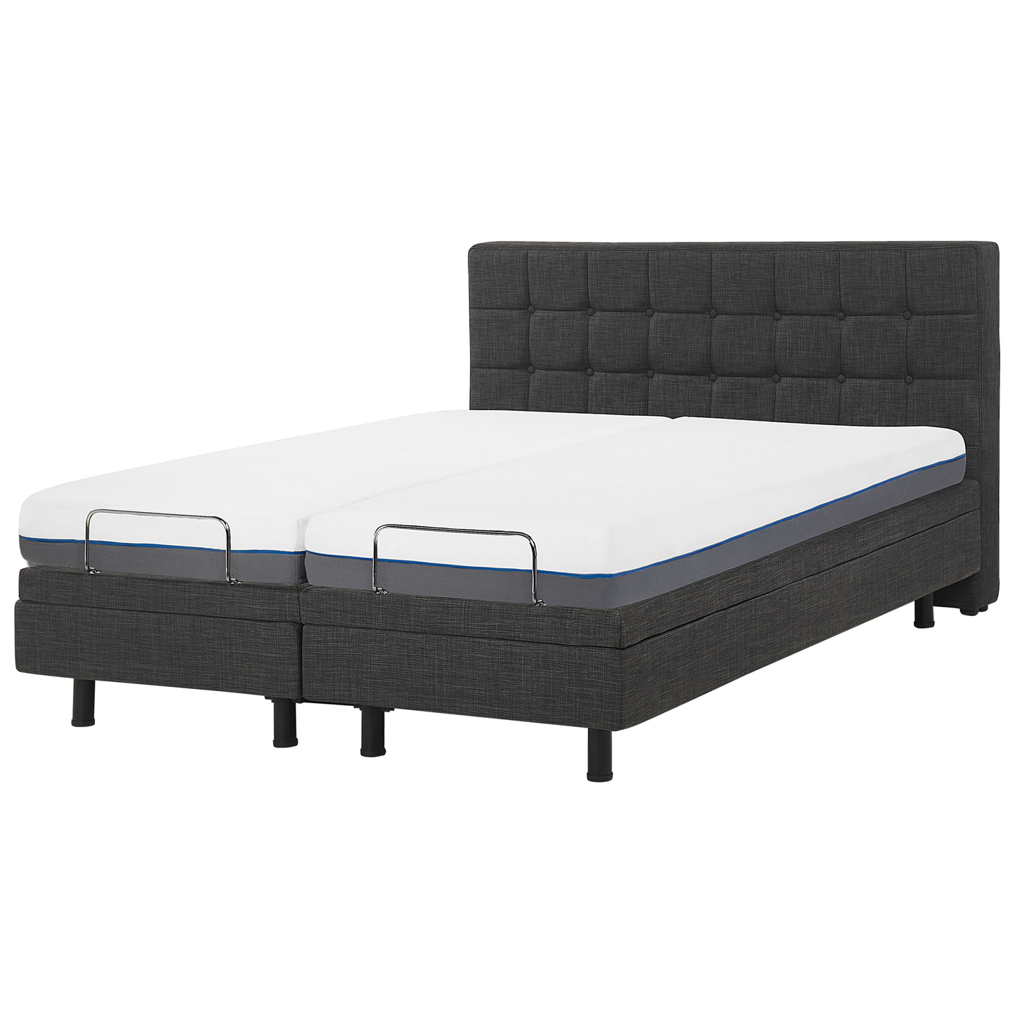 Bett verstellbar Stoff DUKE 160 x 200 cm Dunkelgrau