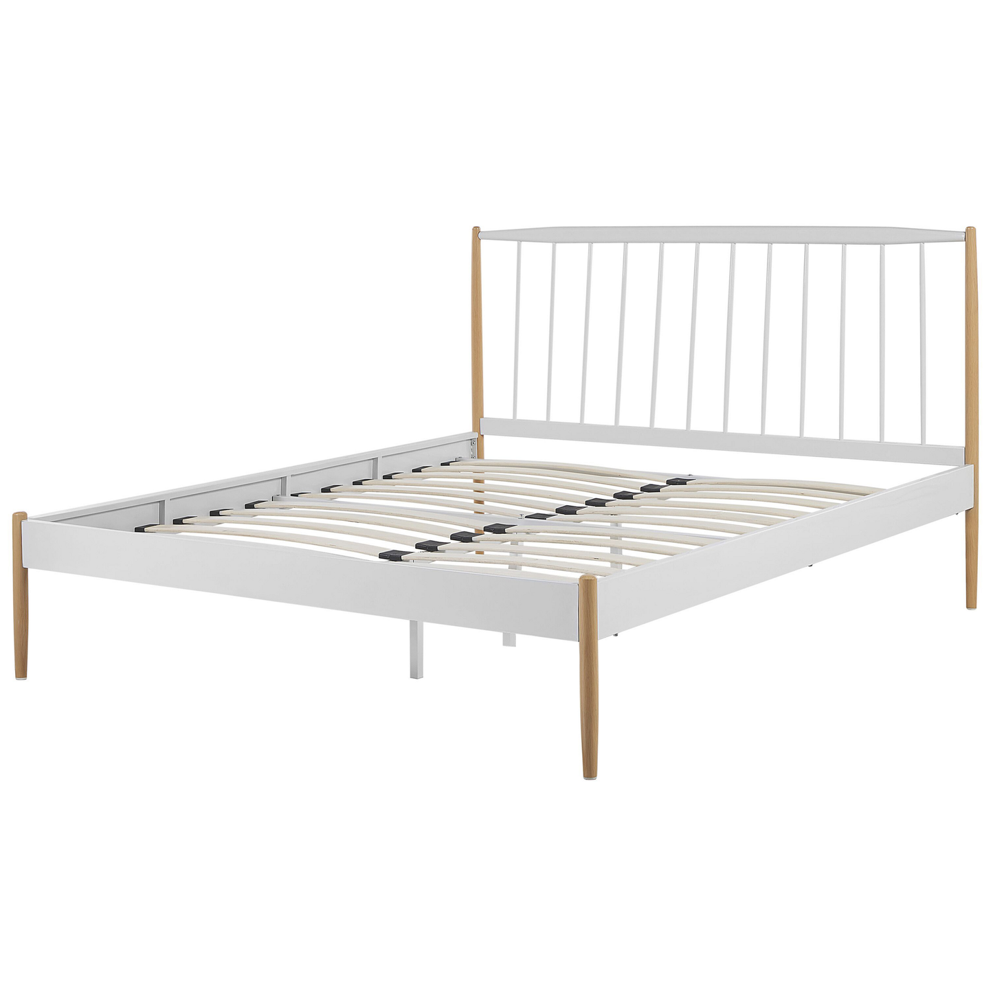 Bett mit Lattenrost Metall MAURS 140 x 200 cm Weiss