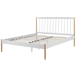 Bett mit Lattenrost Metall MAURS 140 x 200 cm Weiss