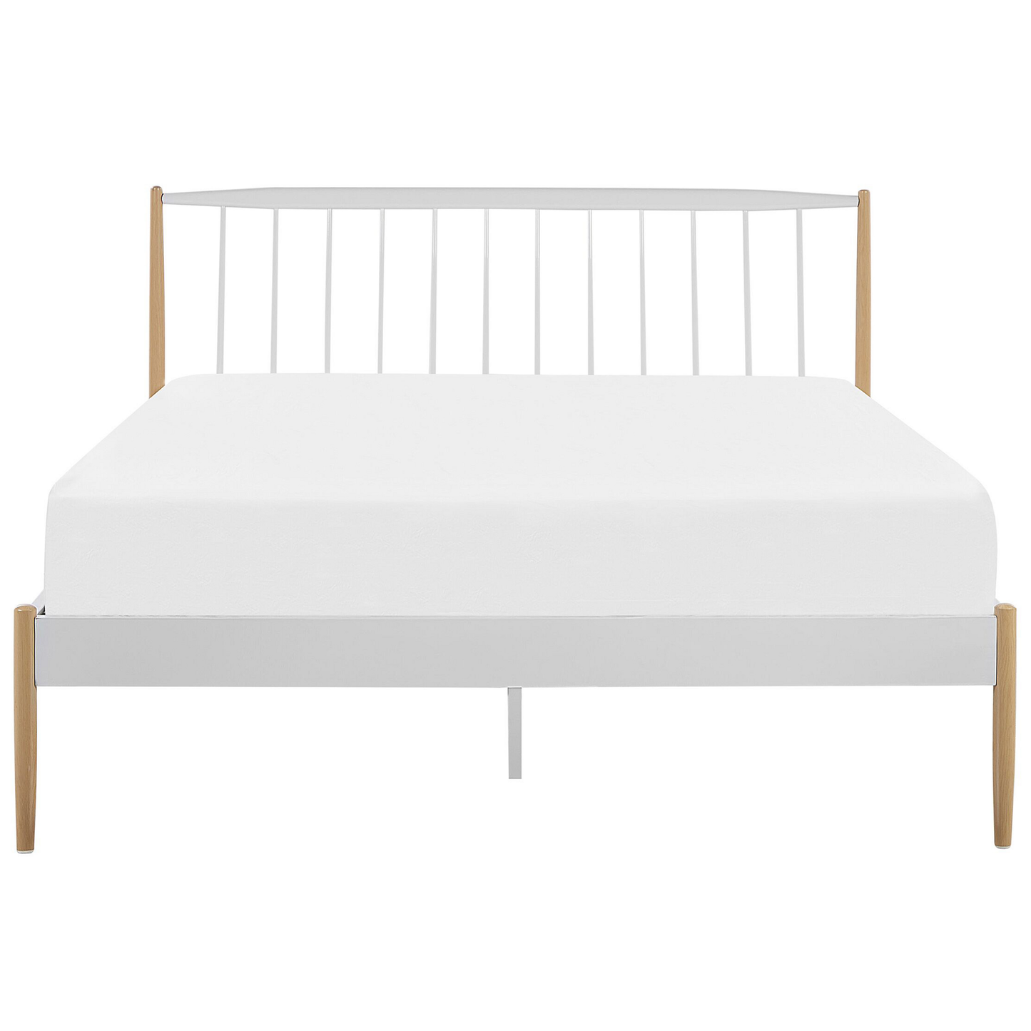 Bett mit Lattenrost Metall MAURS 140 x 200 cm Weiss