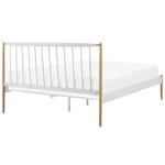 Bett mit Lattenrost Metall MAURS 140 x 200 cm Weiss