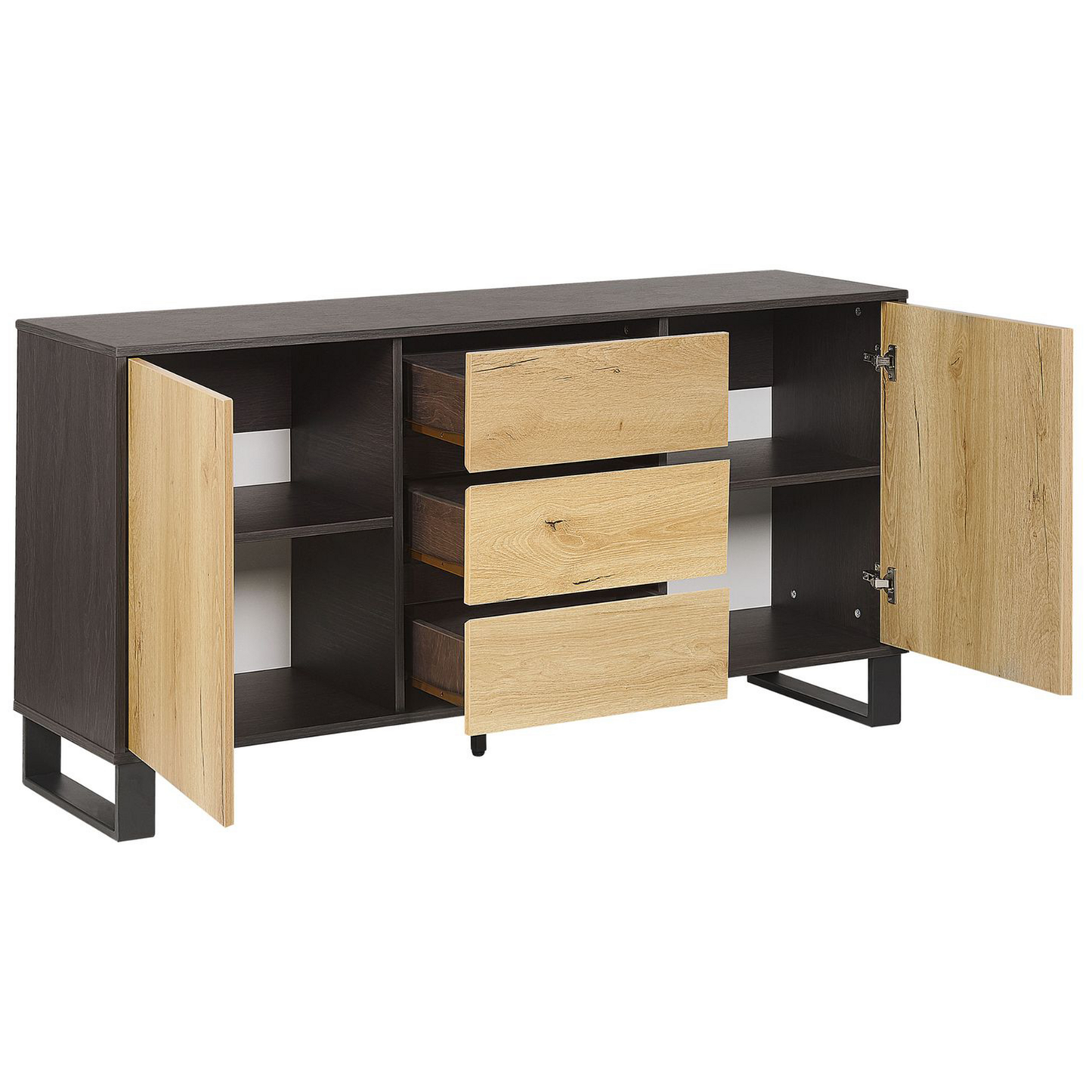 Sideboard mit 2 Türen ELDA 76 cm Braun / Schwarz