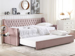 Ausziehbett Samtstoff MONTARGIS 90 x 200 cm Rosa