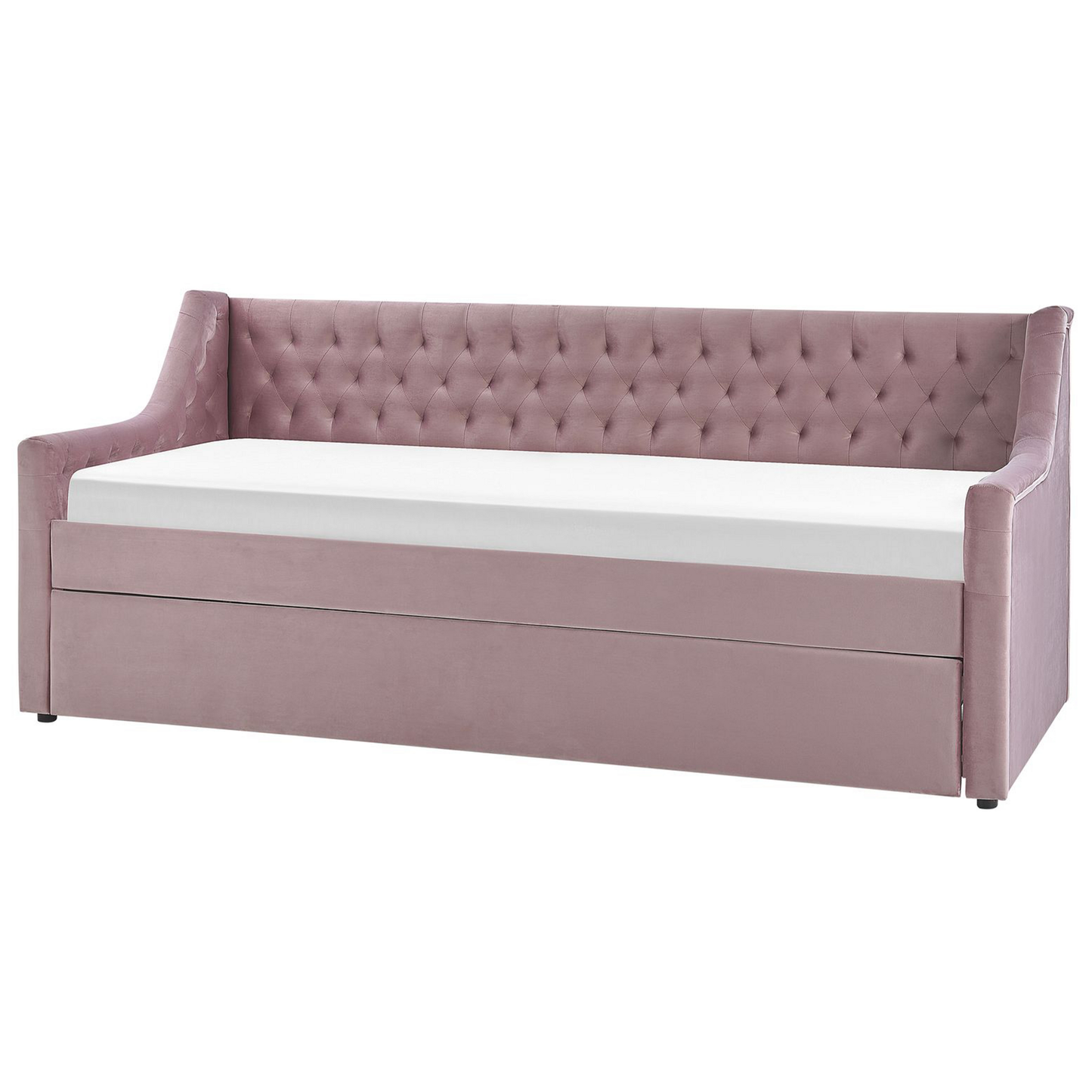 Ausziehbett Samtstoff MONTARGIS 90 x 200 cm Rosa