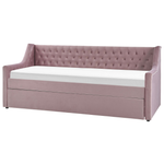Ausziehbett Samtstoff MONTARGIS 90 x 200 cm Rosa