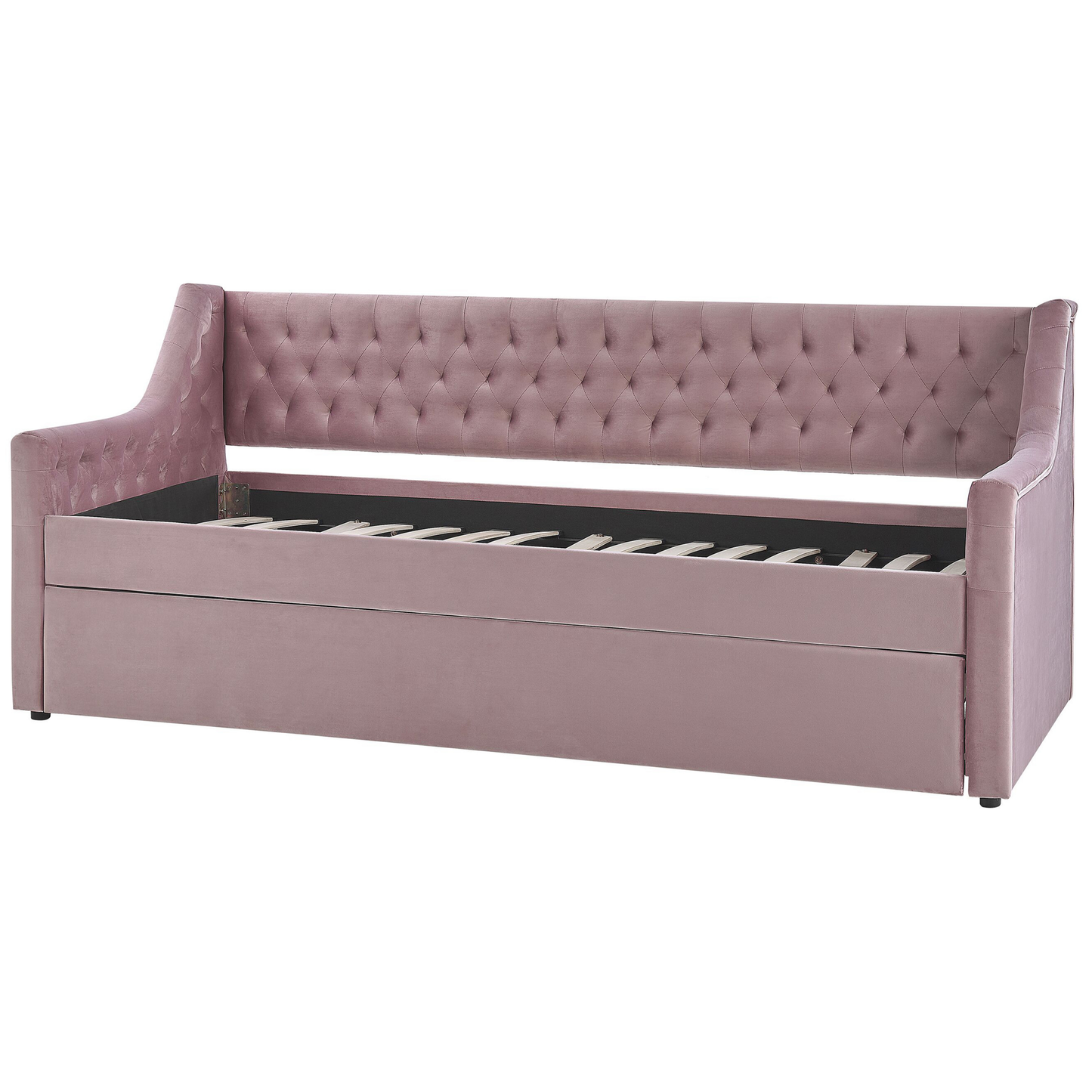 Ausziehbett Samtstoff MONTARGIS 90 x 200 cm Rosa