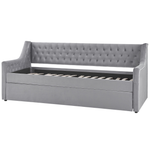 Ausziehbett Samtstoff MONTARGIS 90 x 200 cm Hellgrau