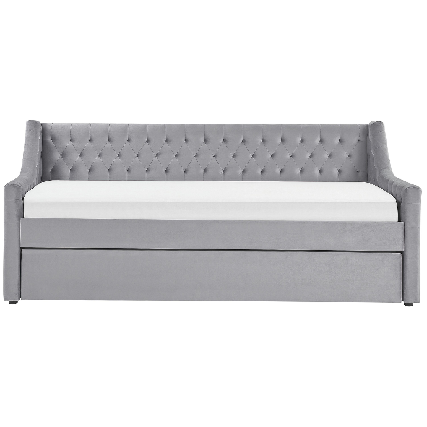Ausziehbett Samtstoff MONTARGIS 90 x 200 cm Hellgrau