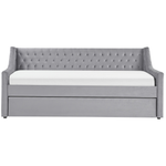 Ausziehbett Samtstoff MONTARGIS 90 x 200 cm Hellgrau