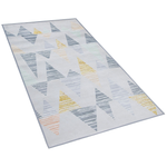 Teppich grau / gelb 80 x 150 cm Dreieck-Motiv Kurzflor YAYLA