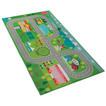 Kinderteppich grün 80 x 150 cm Stadt-Motiv Kurzflor SEBEN