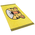 Kinderteppich Baumwolle gelb 60 x 90 cm Tigermuster Kurzflor RANCHI