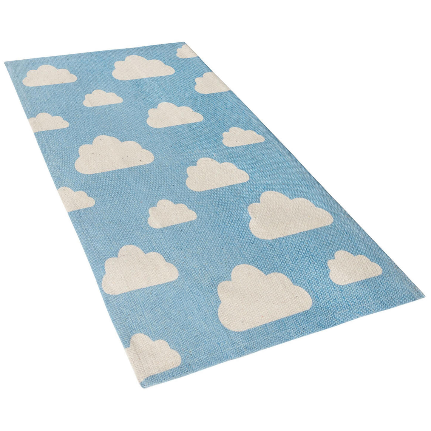 Kinderteppich Baumwolle blau 60 x 90 cm Wolkenmotiv GWALIJAR
