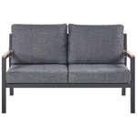 Lounge Set mit Tisch 4-Sitzer DELIA Metall Grau