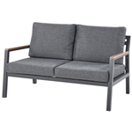 Lounge Set mit Tisch 4-Sitzer DELIA Metall Grau