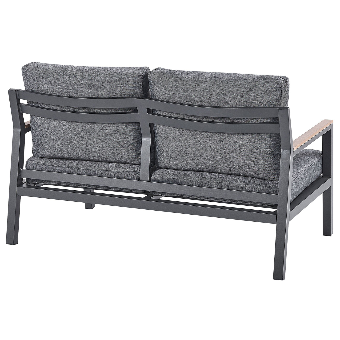 Lounge Set mit Tisch 4-Sitzer DELIA Metall Grau