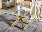 Couchtisch Glas Gold quadratisch 70 x 70 cm STARLIGHT
