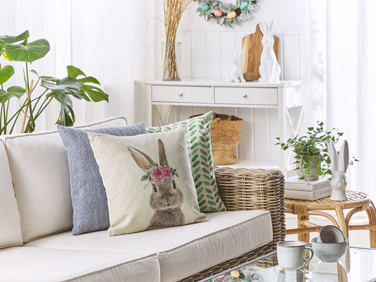 Dekokissen 2er Set TULIPA 45 x 45 cm Taupe Tiermuster