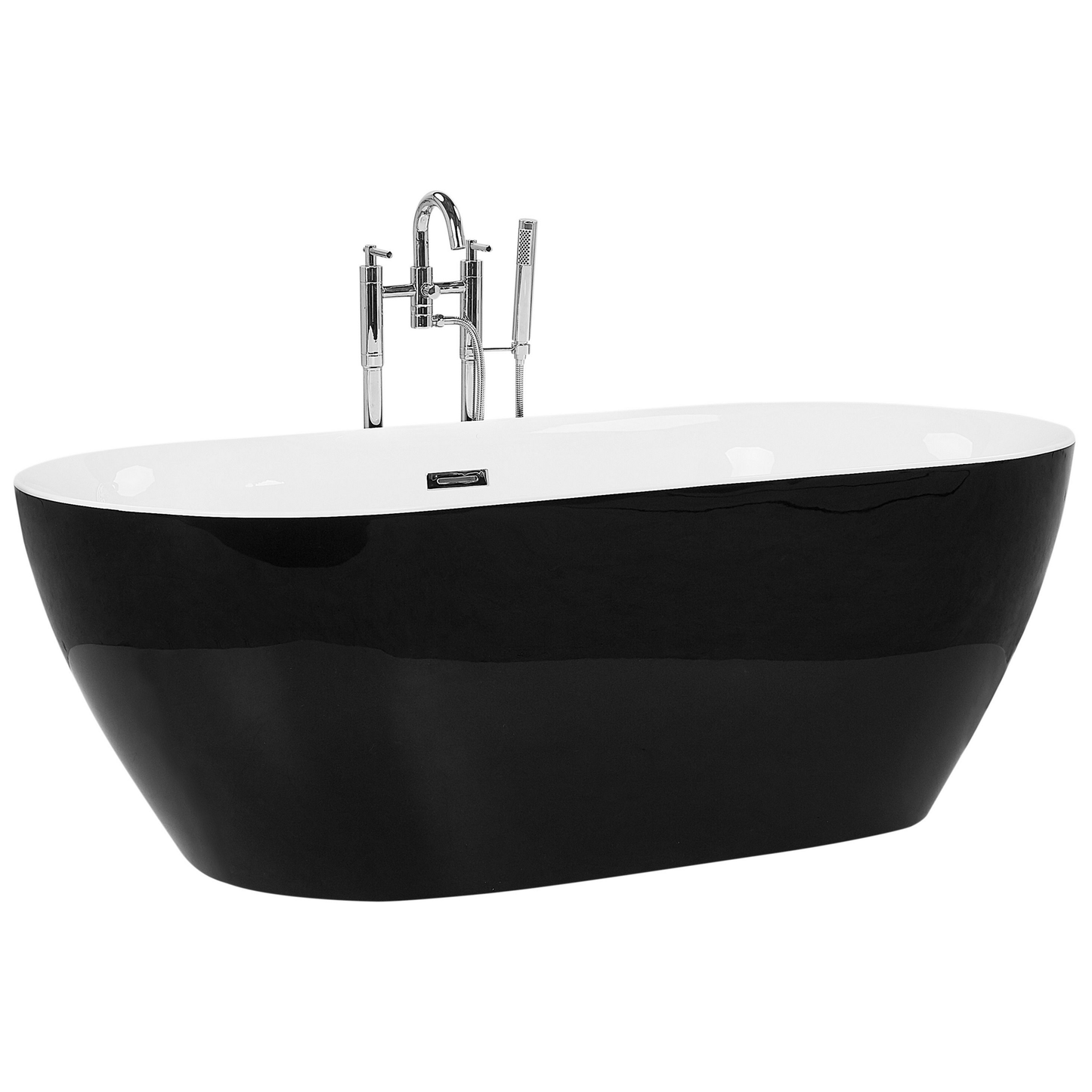 Badewanne freistehend schwarz oval 160 x 75 cm CARRERA