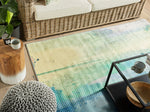 Teppich blau-grün 140 x 200 cm Flecken-Motiv Kurzflor SUSUZ