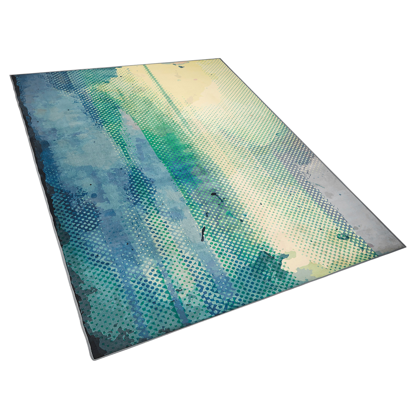 Teppich blau-grün 140 x 200 cm Flecken-Motiv Kurzflor SUSUZ