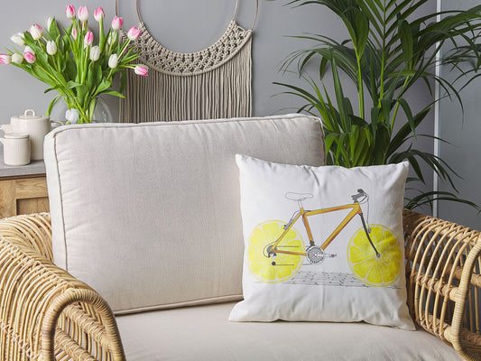 Dekokissen 2er Set RUSCUS Baumwolle 45 x 45 cm Weiss Abstraktes Muster