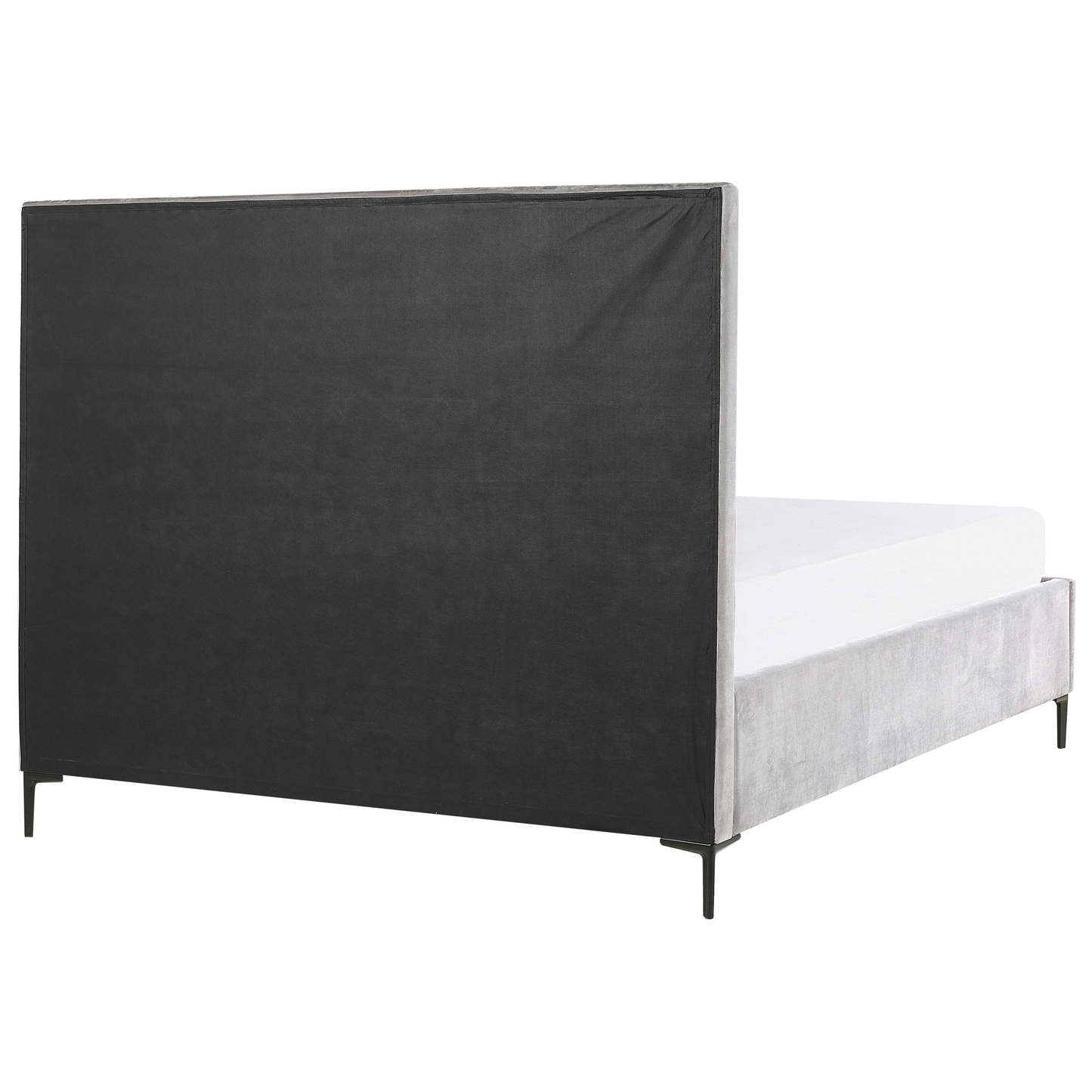 Bett mit Stauraum Samtstoff SEZANNE 180 x 200 cm Hellgrau