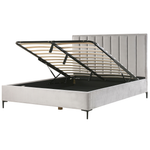 Schlafzimmer Set Samtstoff SEZANNE 180 x 200 cm Hellgrau