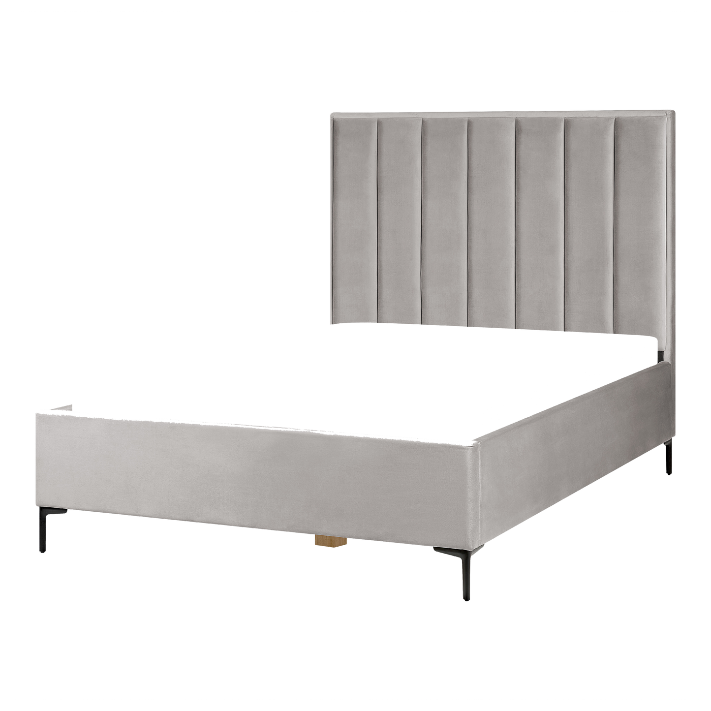 Bett mit Stauraum Samtstoff SEZANNE 140 x 200 cm Hellgrau