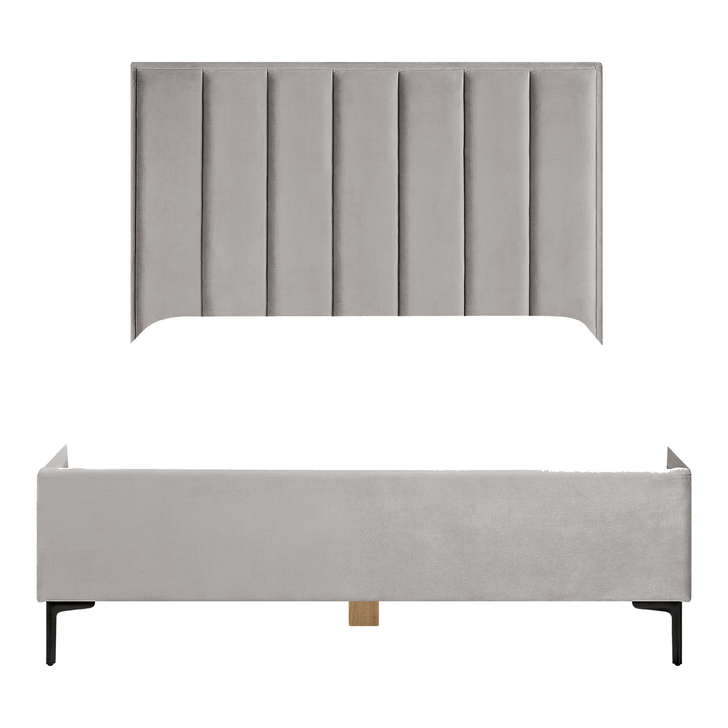 Bett mit Stauraum Samtstoff SEZANNE 140 x 200 cm Hellgrau