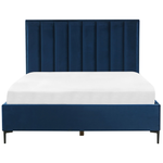 Bett mit Stauraum Samtstoff SEZANNE 140 x 200 cm Marineblau