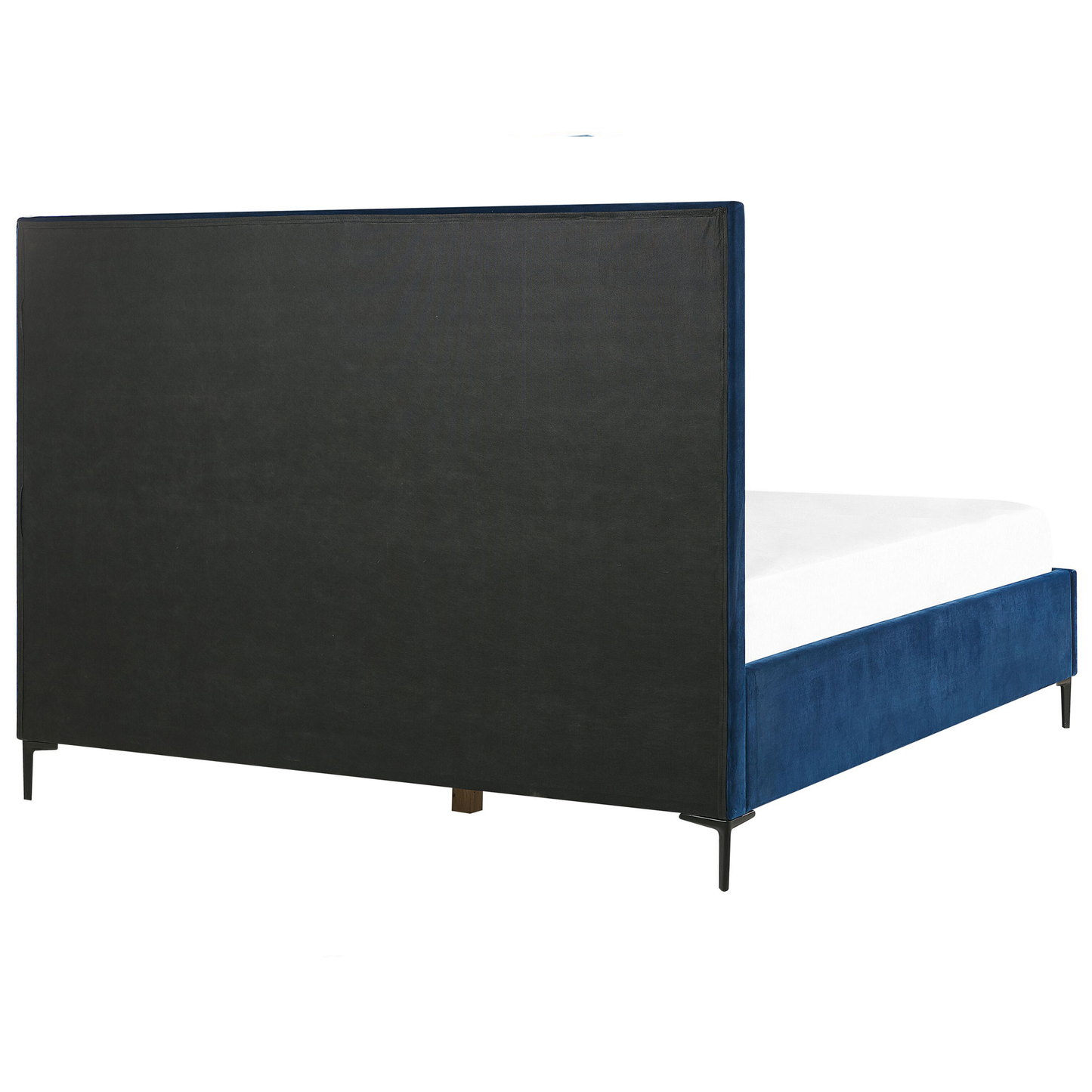 Bett mit Stauraum Samtstoff SEZANNE 140 x 200 cm Marineblau