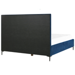 Bett mit Stauraum Samtstoff SEZANNE 140 x 200 cm Marineblau