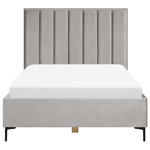 Schlafzimmer Set Samtstoff SEZANNE 140 x 200 cm Hellgrau