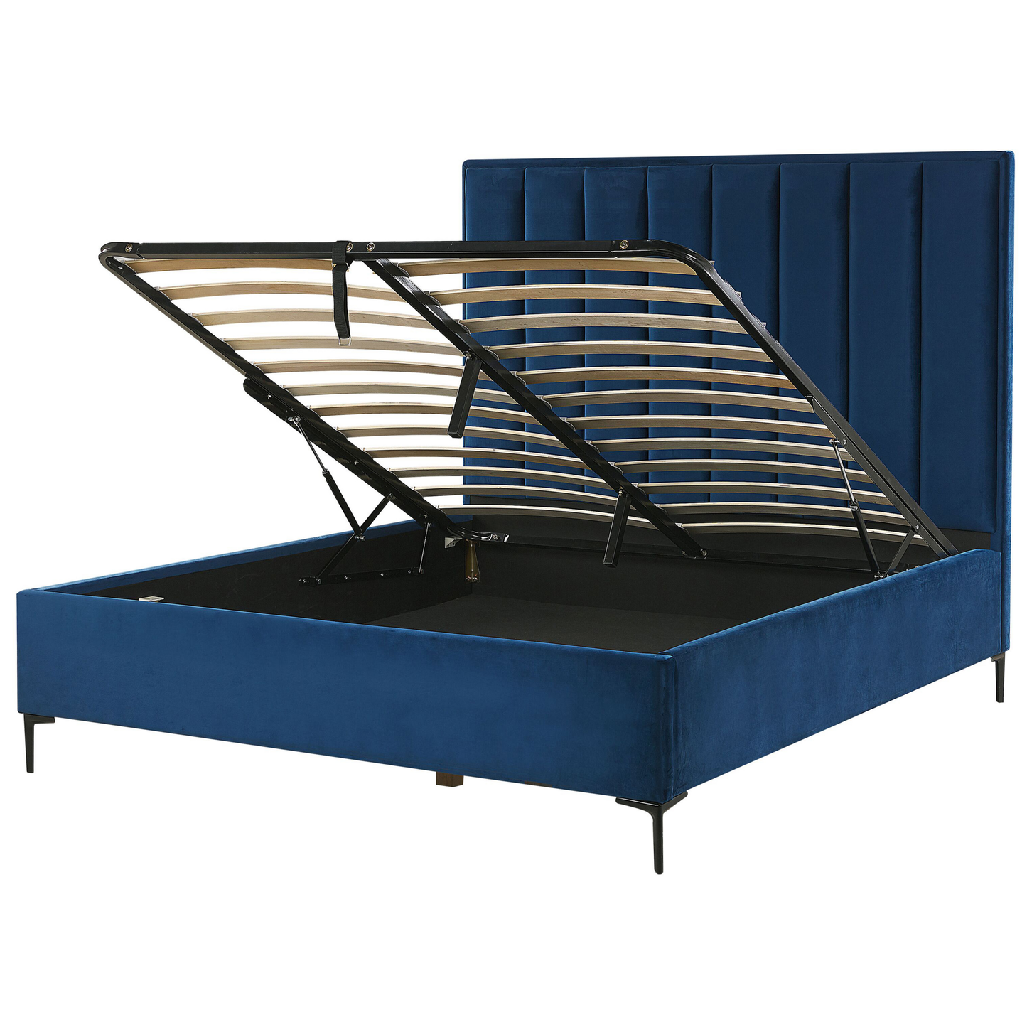 Schlafzimmer Set Samtstoff SEZANNE 140 x 200 cm Marineblau