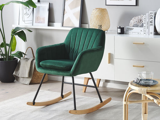 Schaukelsessel LIARUM Samtstoff Smaragdgrün