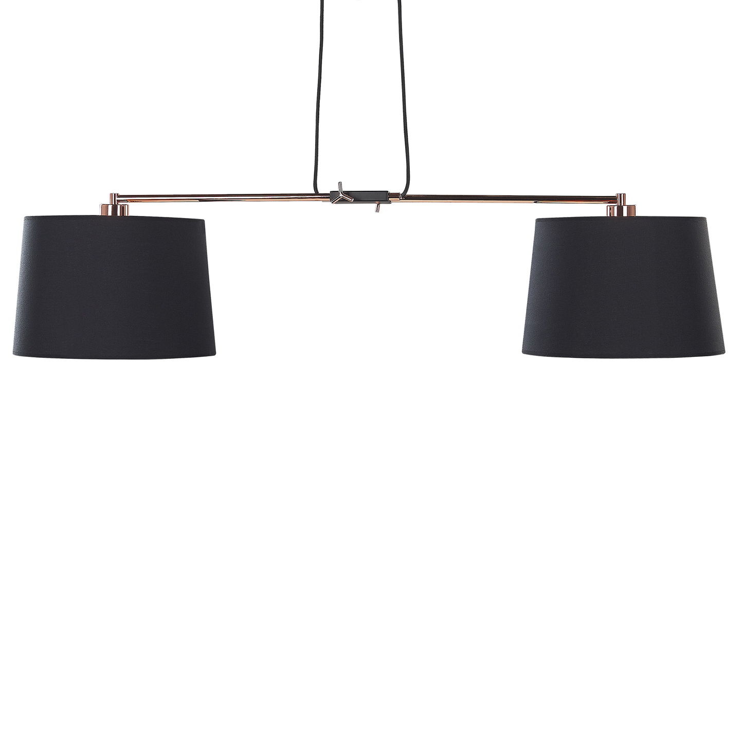 Hängelampe schwarz / kupfer 2-flammig Trommelform FUCINO