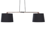 Hängelampe schwarz / kupfer 2-flammig Trommelform FUCINO