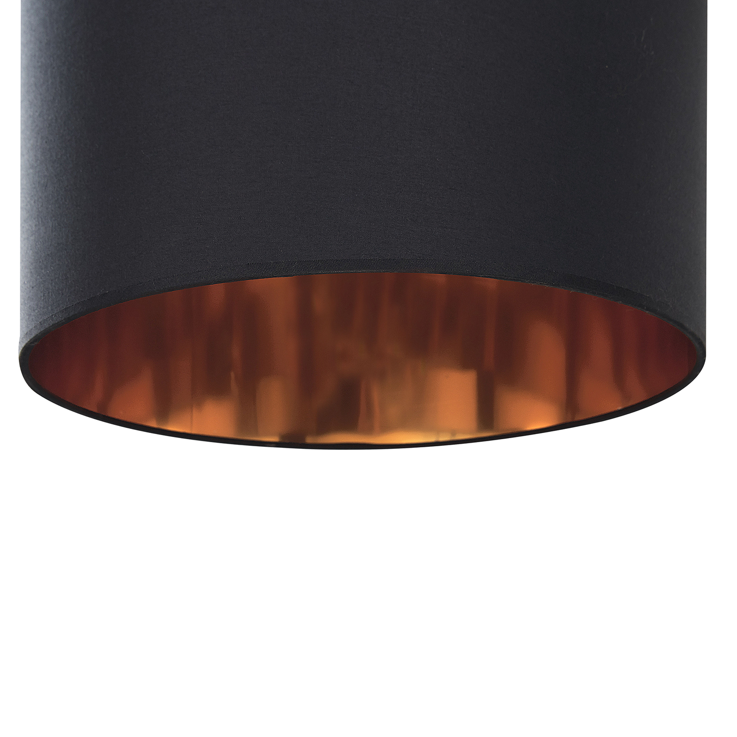 Hängelampe schwarz / kupfer 2-flammig Trommelform FUCINO