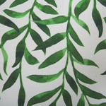 Liegestuhl Akazienholz dunkelbraun Textil weiss / grün Blattmuster 2er Set ANZIO