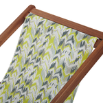 Liegestuhl Akazienholz dunkelbraun Textil weiss / gelb ZickZack-Muster 2er Set ANZIO