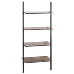 Bücherregal dunkler Holzfarbton / schwarz 4 Fächer VILSECK