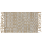 Teppich beige 50 x 80 cm geometrisches Muster Kurzflor zweiseitig POZANTI