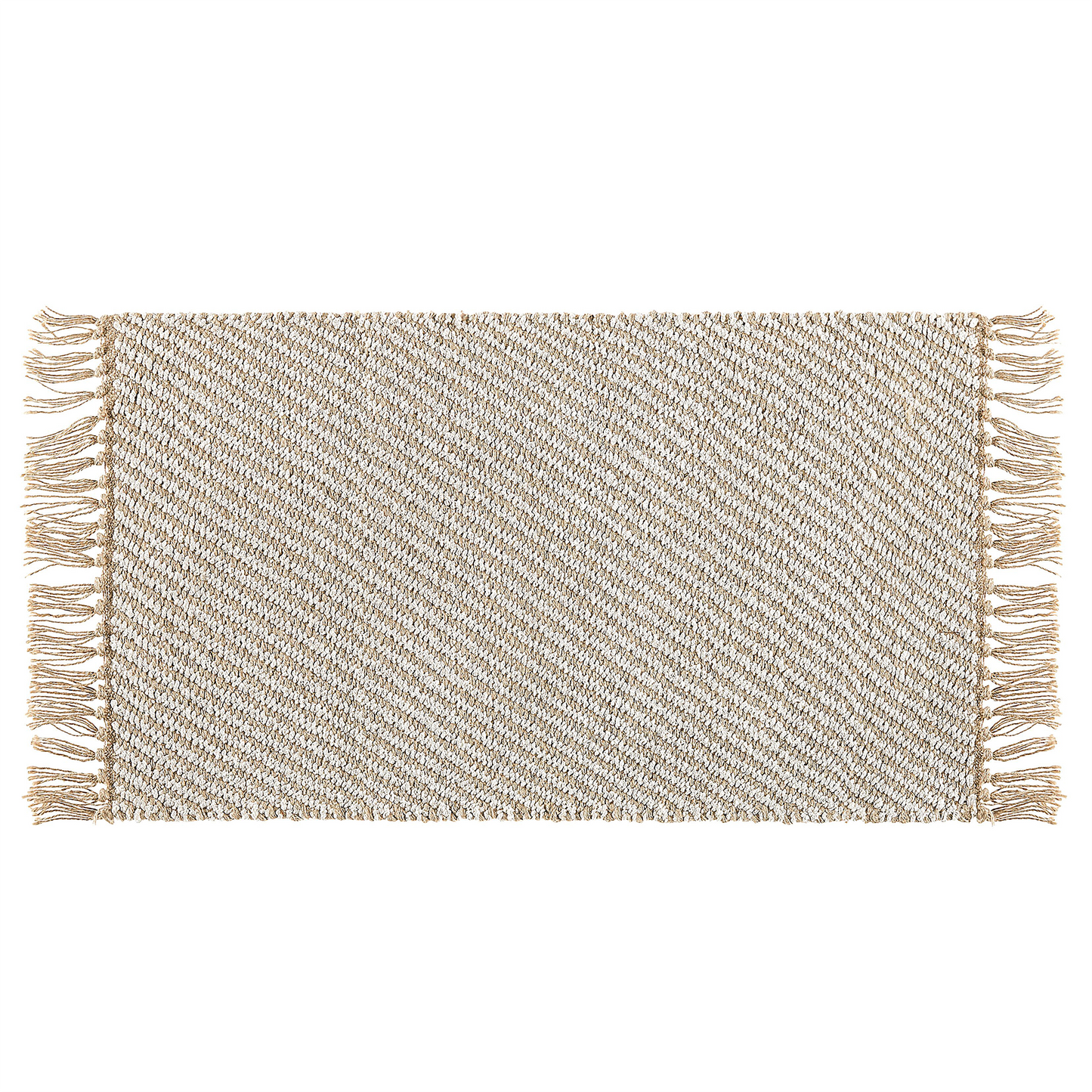 Teppich beige 50 x 80 cm Streifenmuster Kurzflor zweiseitig ALADAG