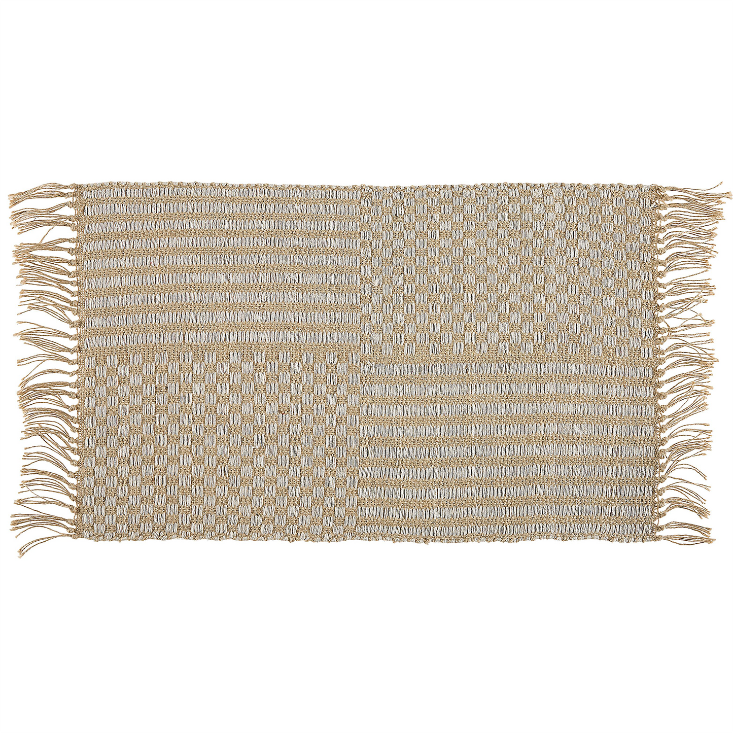 Teppich beige 50 x 80 cm Kurzflor zweiseitig ADABAG