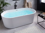 Whirlpool Badewanne weiss freistehend mit LED oval 170 x 80 cm HAVANA