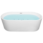 Whirlpool Badewanne weiss freistehend mit LED oval 170 x 80 cm HAVANA