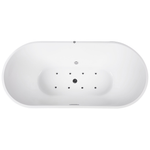 Whirlpool Badewanne weiss freistehend mit LED oval 170 x 80 cm HAVANA